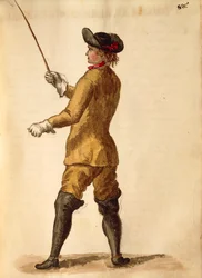 Gentleman in riding costume, from illustrated book of costumes