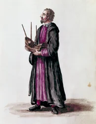 Representation of a Naval Architect Holding a Miniature Model of the Ship He Built (detail)