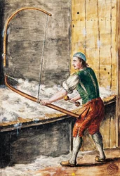 The cotton spinner, illustration from the Illustrated book of Venetian costumes, by Jan Grevenbroeck, watercolour, Italy