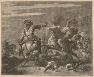 A Horseman Shooting a Turk from His Horse