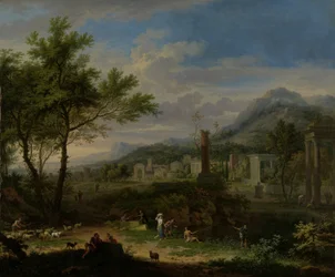 Arcadian Landscape with Fishermen