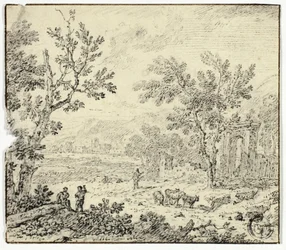 Landscape with Goats, Goatherd and Ruins