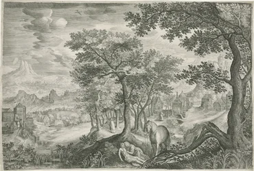 Mountain Landscape with the Good Samaritan