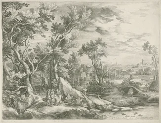 Landscape with Abraham Pleading with the Three Angels to Spare Sodom