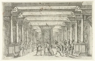 A Warrior Greeting a Princess (Designs for Stage Decorations)