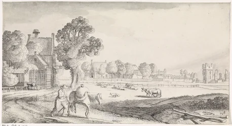 Farmer with Packhorse on a Country Road