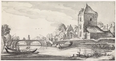 Village by a River (Playsante Lantschappen Ende Vermakelycke Gesichten)