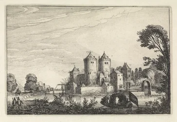 Figures in a Pleasure Boat by a Castle