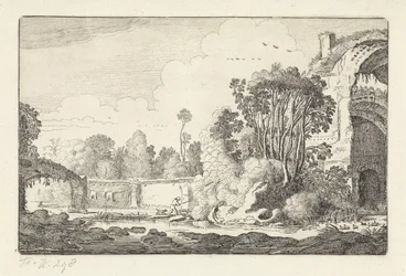Man with a Dog by a Ruin (series title: Landscapes, Amenissimae Aliquot Requculae)