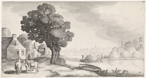 Transport of Hay on a River with Haarlem in the Distance (Playsante lantschappen ende vermakelycke gesichten)