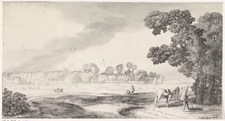 Pastoral Landscape with a Man Urinating (series title: Playsante lantschappen ende vermakelycke gesichten)