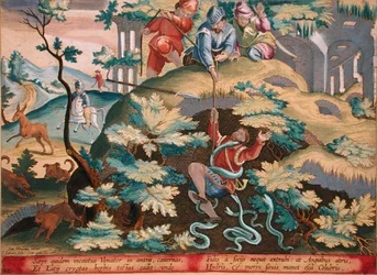 A Hunter Rescued from a Pit of Snakes, plate 41 