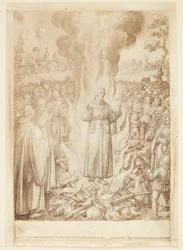 The Story of St. Giovanni Alberti Fiorentino. Abbot Petrus Proves by Fire Trial that the Bishop of Florence is a Heretic and Simonist