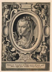 Justice (Iustitia), plate 5 from the "Virtutum theologicarum et cardinalium"