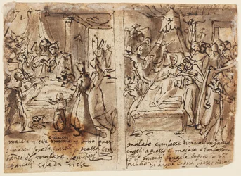 Page of a Sketchbook; The Dying Pious