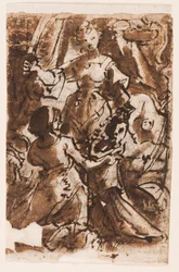 Judith with the Head of Holofernes; Ascension of Christ (Recto)