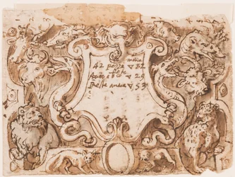 Preliminary Design for Title Page for the Print Series Venationes Ferarum Arium Piscium