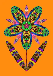 Flower Cutout on Orange