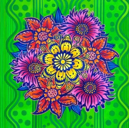Flowers on green, 2022