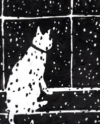 Cat in Window During Snow Storm, c.2019