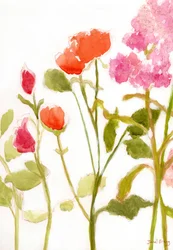 Floral with Orange and Pink Roses