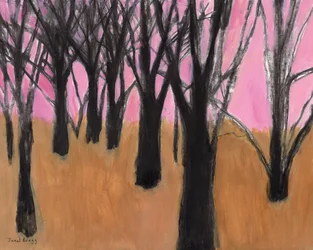 Landscape with Black Trees and Pink Sky, 2023