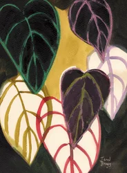 Philodendron Leaves with Chartreuse, 2025