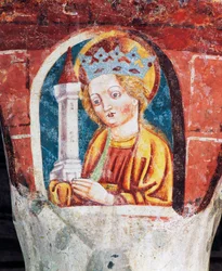 Hrastovlje Fortified Church, Trinity Church, Santa Barbara (detail)