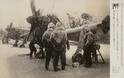 Aviators on an Airfield in a Snowstorm, World War II