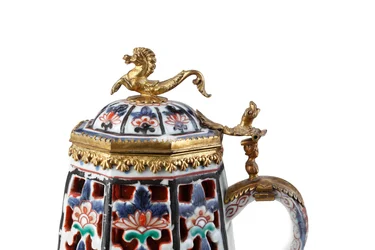 A Rare Elegantly Mounted Imari Coffee Pot and Cover