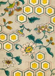 Blossoms on a Honeycomb Background