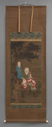 Buddhist Painting of 3 Figures, early 18th century