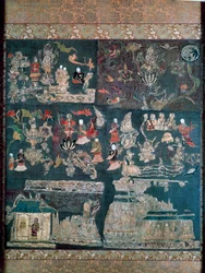 Buddhist paradise, story of the Chan Mystic, Chuguji Temple, Nara, Asuka Period, Japanese civilization