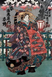 Center Panel from a Japanese Courtesans Triptych