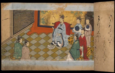 Chinese emperor and courtiers, illustration from the 