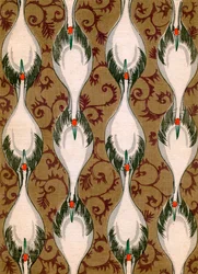 Cranes Flying in an Abstract Pattern
