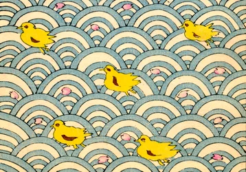 Ducklings in a Stylized Waterscape
