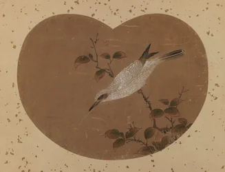 Fan painting with bird (recto)