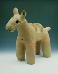 Haniwa Horse, found placed around Funuli, Boshu province, Osato district, Dolmen period