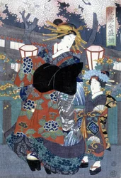 Japanese print: woman and child, n.d.