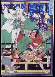 Lovers decide to commit suicide, Kabuki theatre scene
