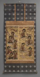 Mural painting: Descent of twenty-five bodhisattvas (attendants of Amitabha triad), 18th century