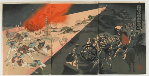 Night Battle at Pingyang, Meiji era, 1894
