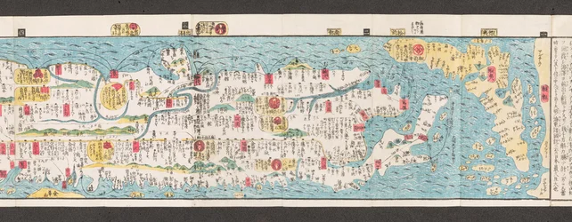 Section of a Map of Roads in Japan