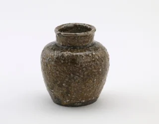 Small tea jar for commercial use, Meiji era
