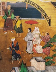 The Arrival of the Portuguese in Japan, Street Scene (detail)