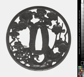 Tsuba: Branch of Flowering Cherry, Early 18th Century