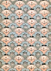 Woodblock Print of Ibis and Bats