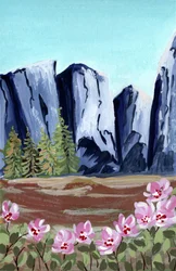 Majestic Peaks and Blooms
