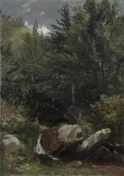 Trees and a Stream on a Hillside, 1853